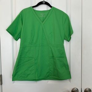 Cherokee Luxe Mock Wrap Scrub Top